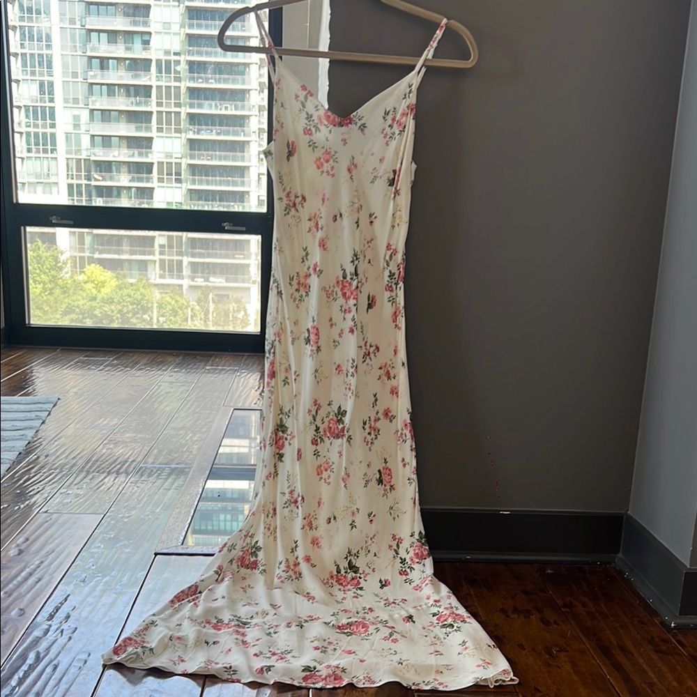 Reformation Floral Maxi Dress - Cream and Pink